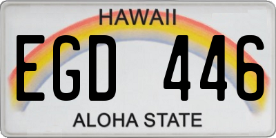 HI license plate EGD446