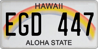 HI license plate EGD447