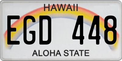 HI license plate EGD448