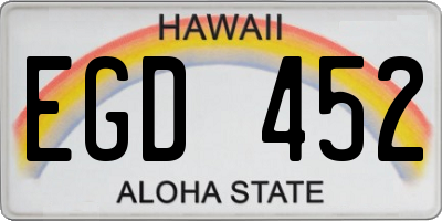 HI license plate EGD452