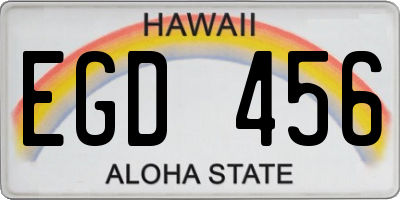 HI license plate EGD456
