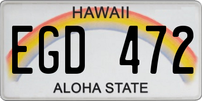 HI license plate EGD472