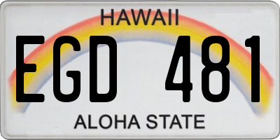 HI license plate EGD481
