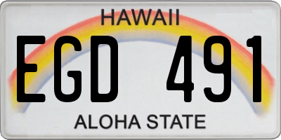 HI license plate EGD491