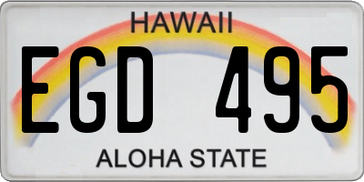 HI license plate EGD495