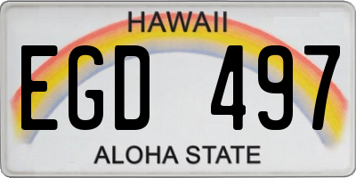 HI license plate EGD497