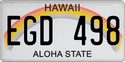 HI license plate EGD498