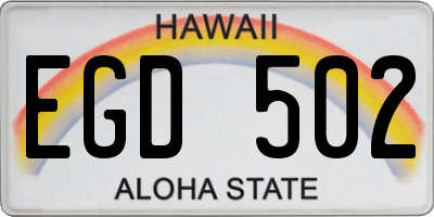 HI license plate EGD502