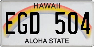HI license plate EGD504