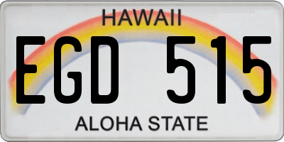 HI license plate EGD515