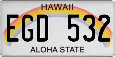 HI license plate EGD532