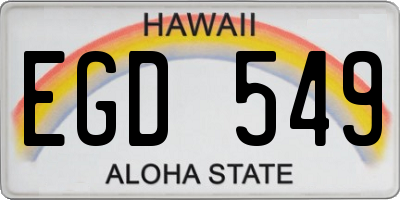 HI license plate EGD549