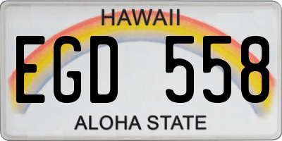 HI license plate EGD558