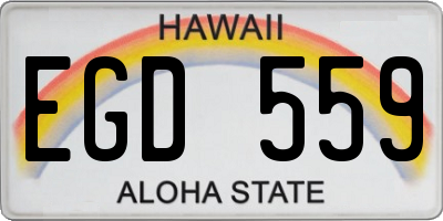 HI license plate EGD559