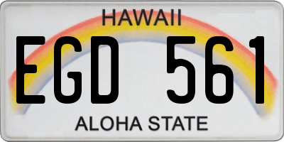 HI license plate EGD561