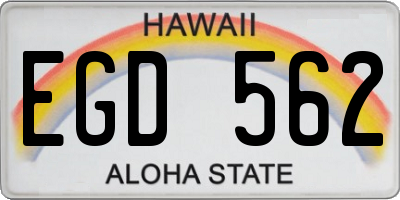 HI license plate EGD562