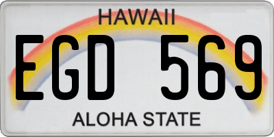 HI license plate EGD569