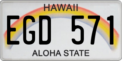 HI license plate EGD571