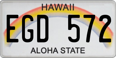 HI license plate EGD572