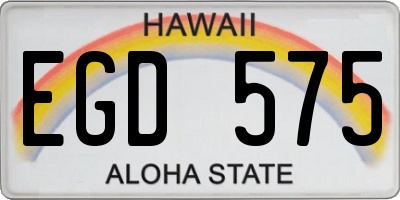 HI license plate EGD575