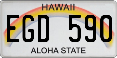 HI license plate EGD590