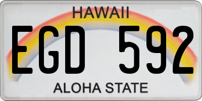 HI license plate EGD592