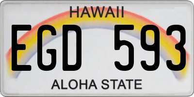 HI license plate EGD593