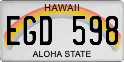 HI license plate EGD598