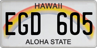 HI license plate EGD605