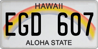 HI license plate EGD607