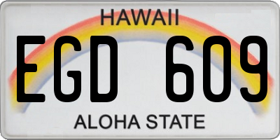 HI license plate EGD609
