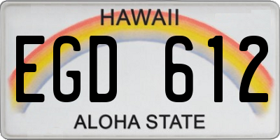 HI license plate EGD612