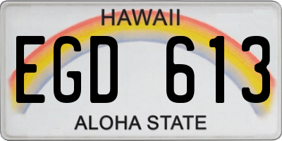 HI license plate EGD613