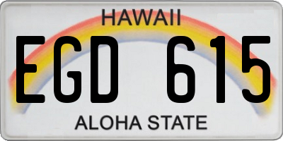 HI license plate EGD615
