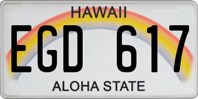 HI license plate EGD617