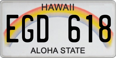 HI license plate EGD618