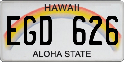 HI license plate EGD626