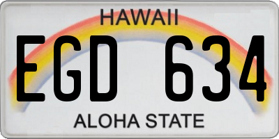 HI license plate EGD634