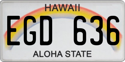 HI license plate EGD636