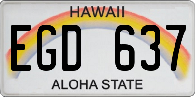 HI license plate EGD637