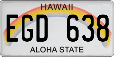 HI license plate EGD638