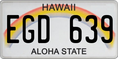 HI license plate EGD639