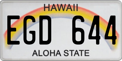 HI license plate EGD644
