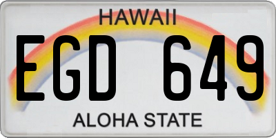 HI license plate EGD649