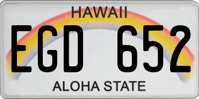HI license plate EGD652