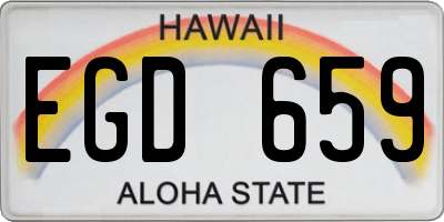 HI license plate EGD659