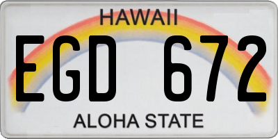 HI license plate EGD672