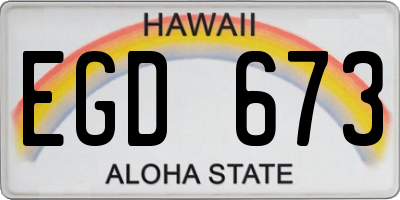 HI license plate EGD673