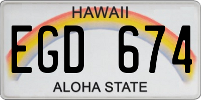 HI license plate EGD674