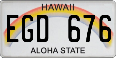 HI license plate EGD676